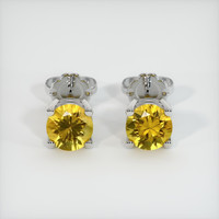 <span>1.28</span>&nbsp;<span class="tooltip-light">Ct.Tw.<span class="tooltiptext">Total Carat Weight</span></span> Sapphire Earrings, 14K White Gold 1